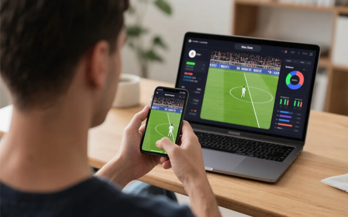 多端观赛与数据同步示意图